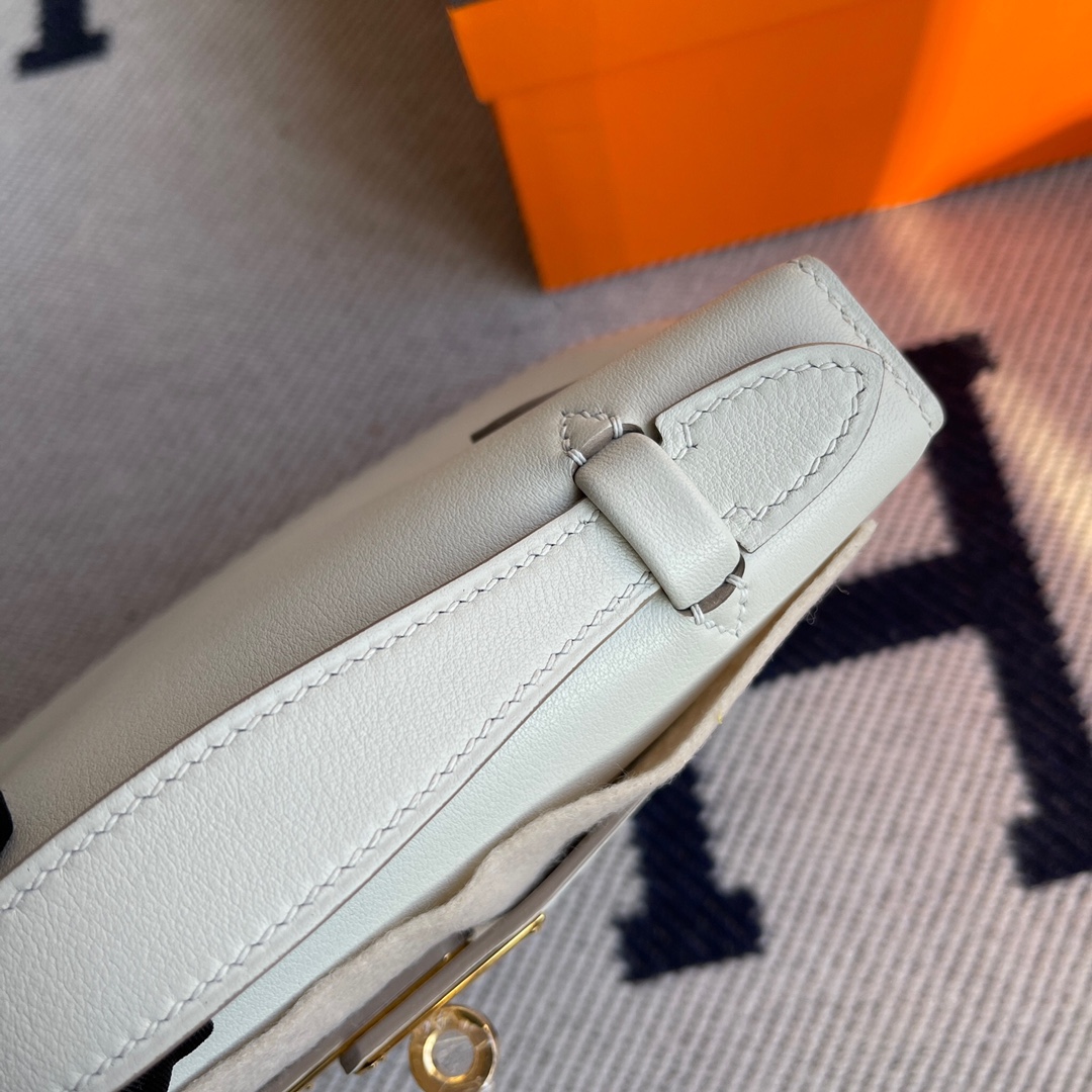 에르메스 미니 켈리백22 그리스펄 금장 스위프트